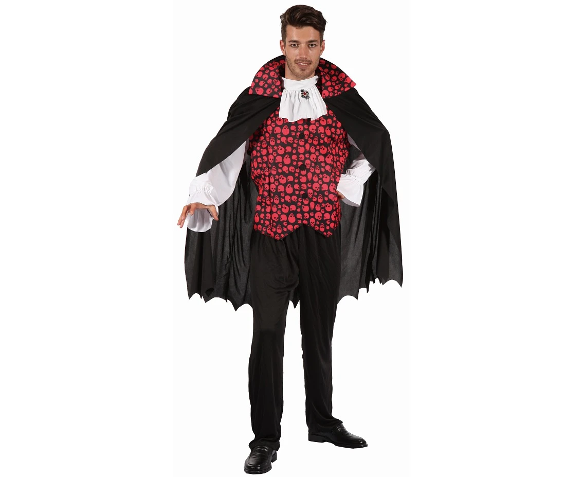 Role play-set for adult Elegant Vampire (cape, shirt with jabot), size 56 EOL